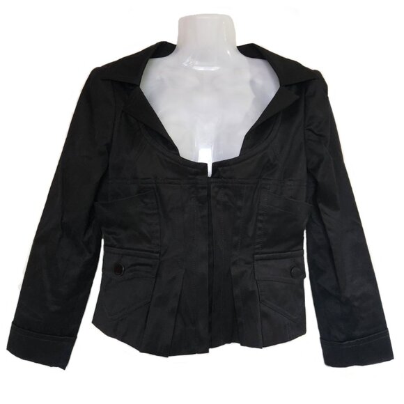 GUCCI Black Open Neck Blazer with Pockets Euro Size Small - Picture 1 of 7
